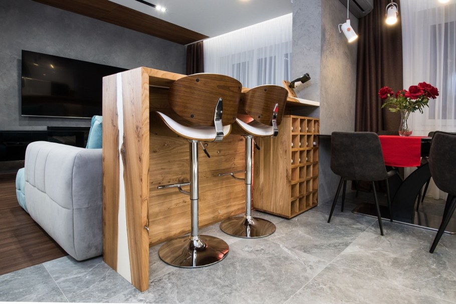 Угловая барная стойка в стиле лофт