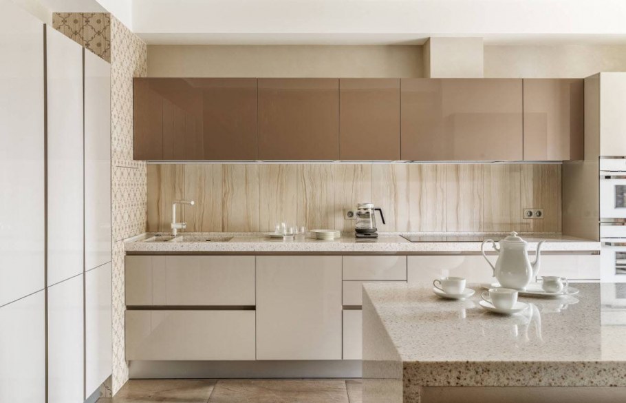 Фартук для бежевой кухни