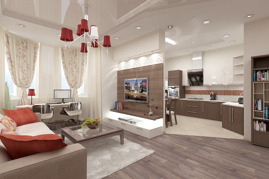 Большая белая гостиная