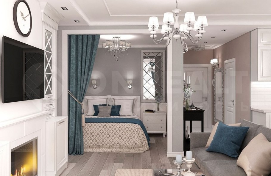 Неоклассика гостиная 20кв