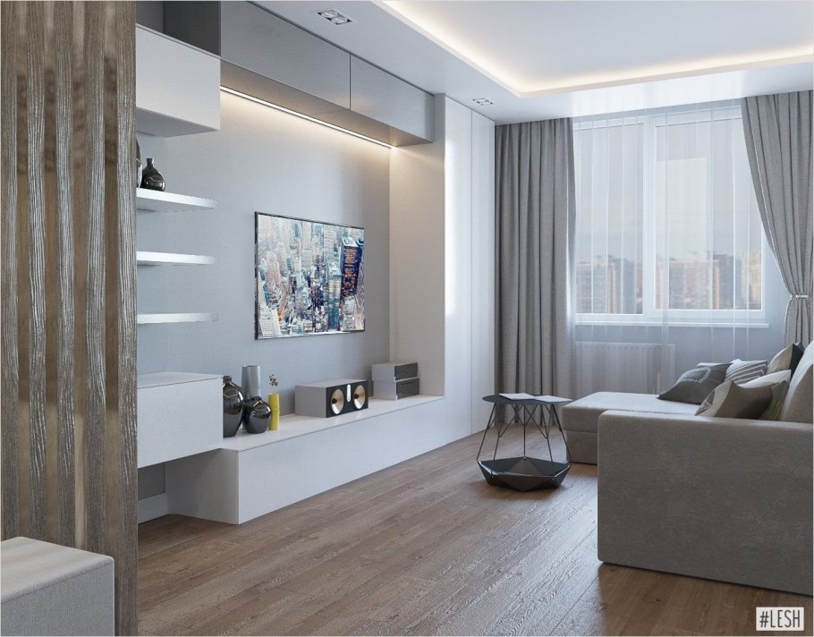 Гостиная в однокомнатной квартире