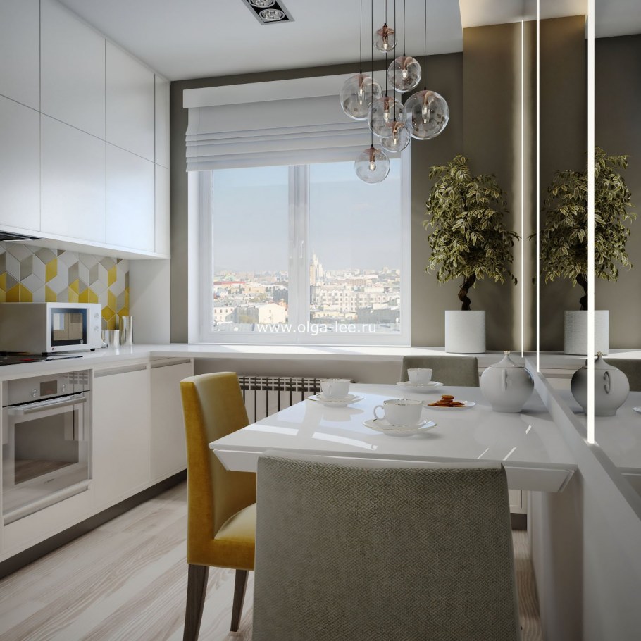 Красивые кухни в трехкомнатной