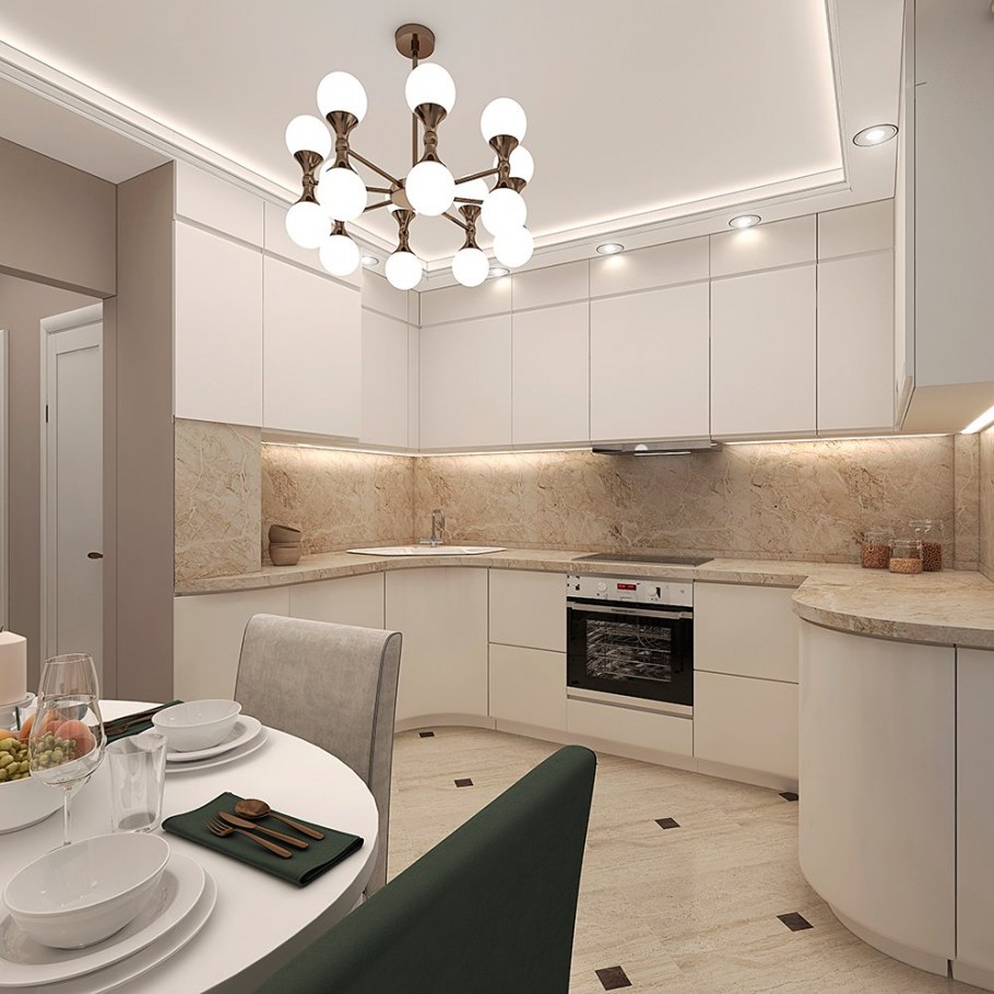 Интерьер кухни в светлых тонах