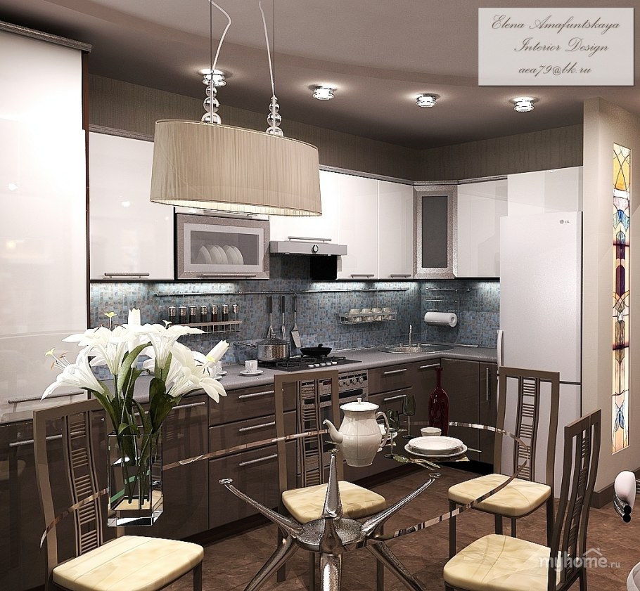 Кухня в трехкомнатной квартире в панельном доме