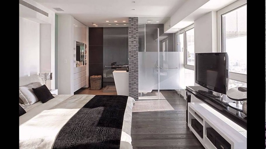 Черно белый интерьер однокомнатной квартиры