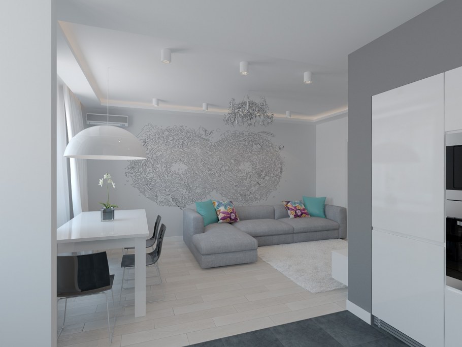 Квартира в бело серых тонах