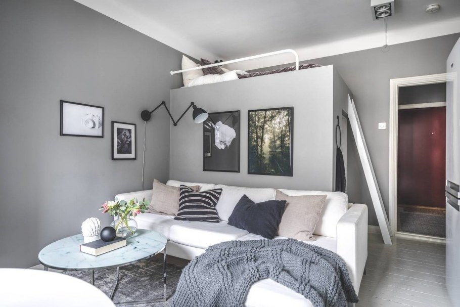 Однокомнатная квартира в серых тонах