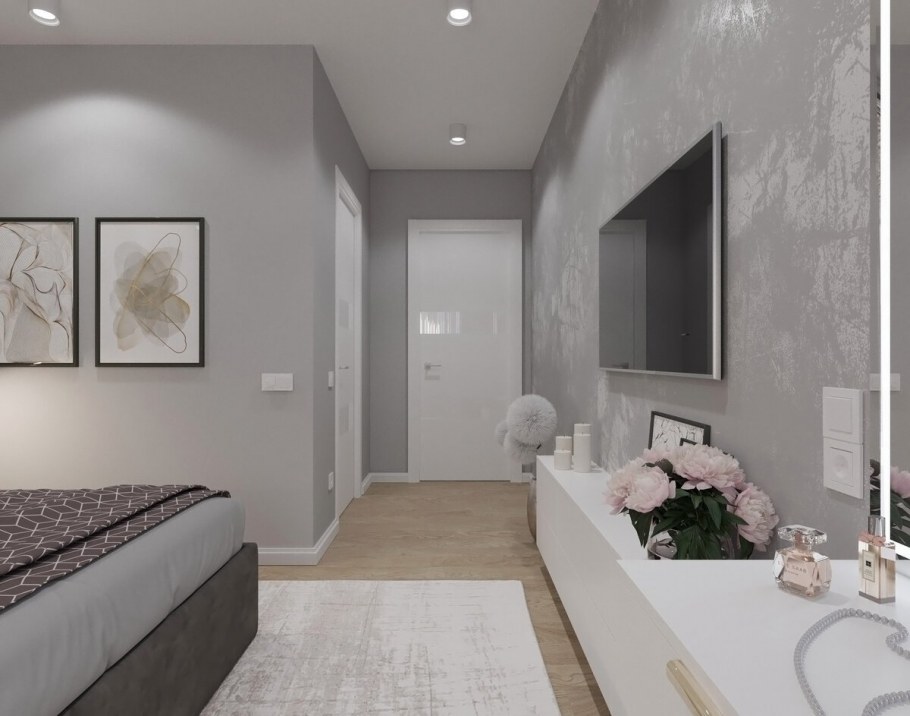 Двухкомнатная квартира в серых тонах