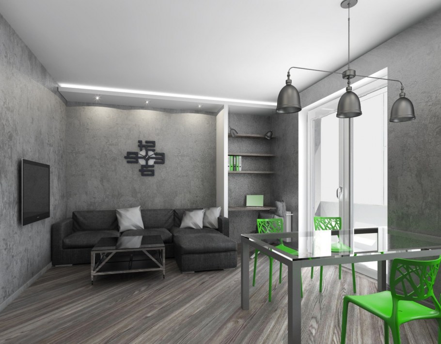 Интерьер квартиры в серых тонах