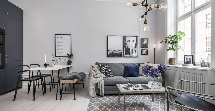 Студия в серых тонах