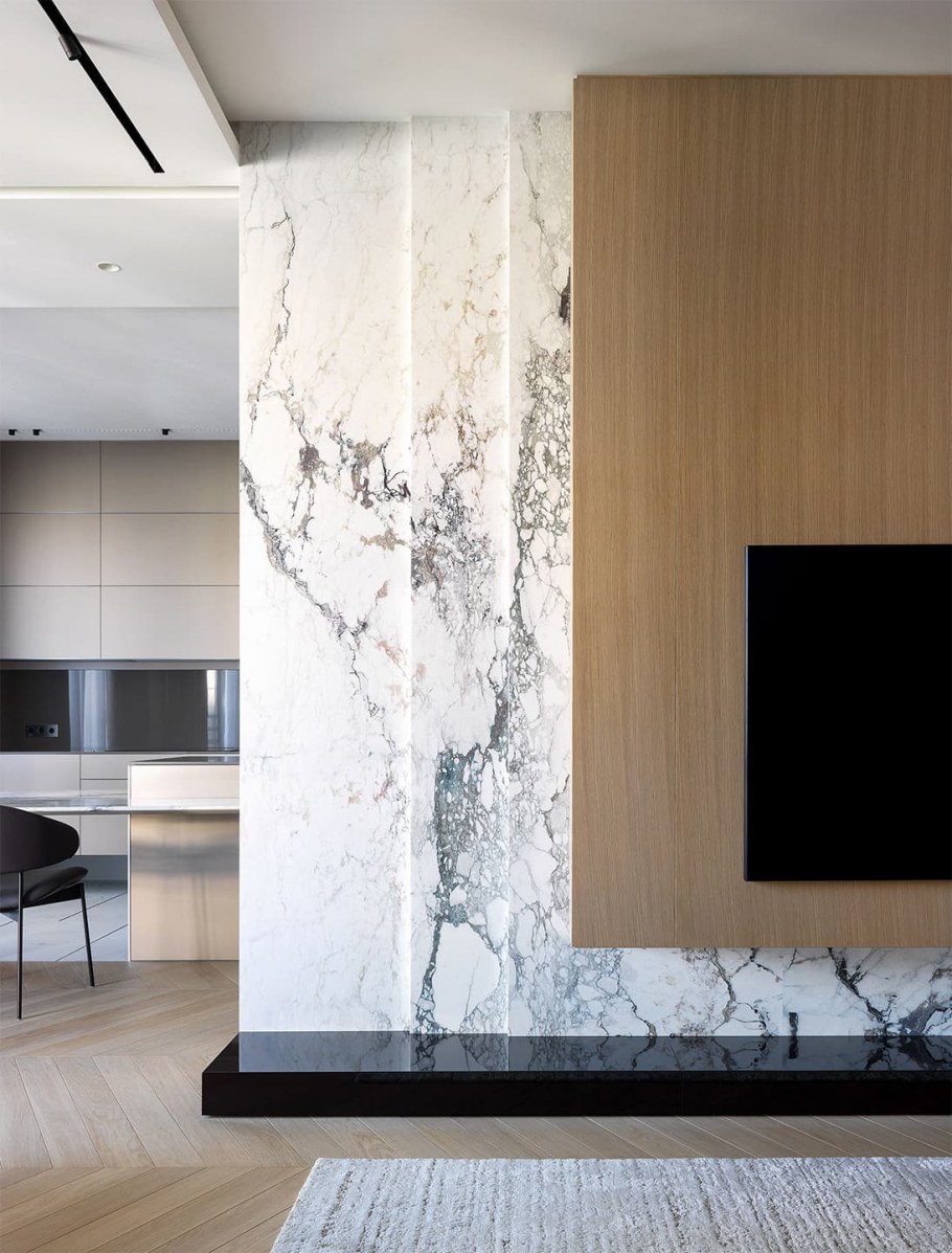 Фреска срез камня в интерьере