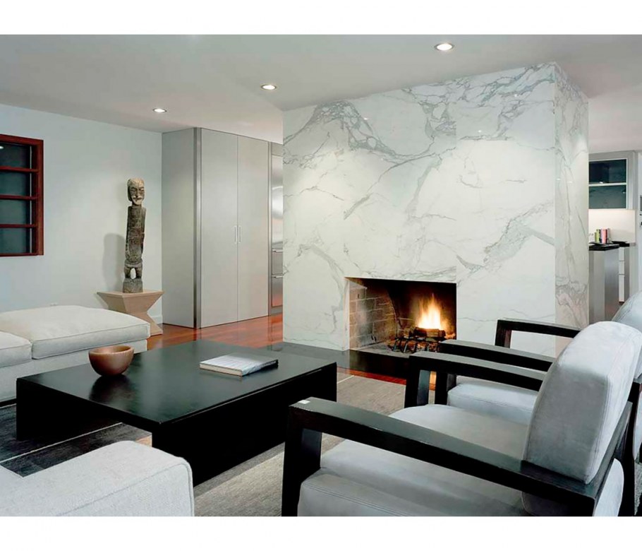 Телевизионная зона в гостиной в современном стиле