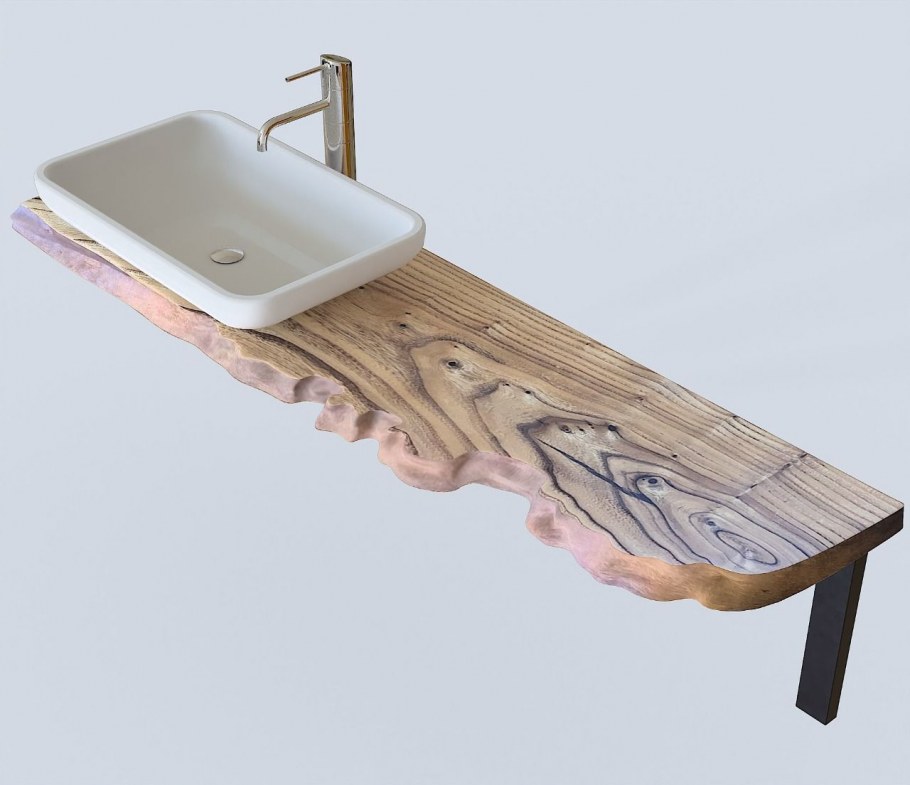 Столешница для раковины из карагача