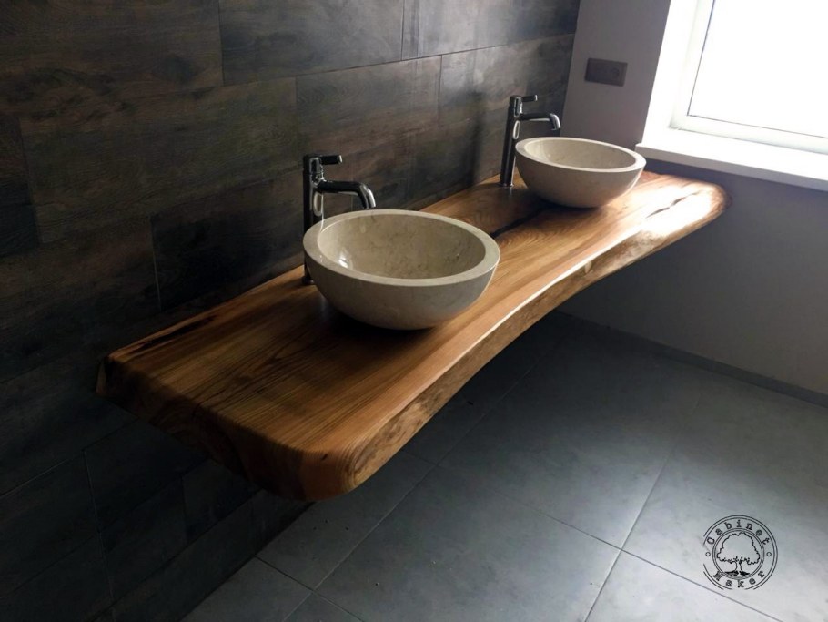 Столешница под раковину из карагача