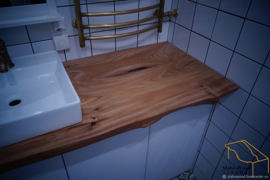 Столешница из слэба в ванную раковина из камня