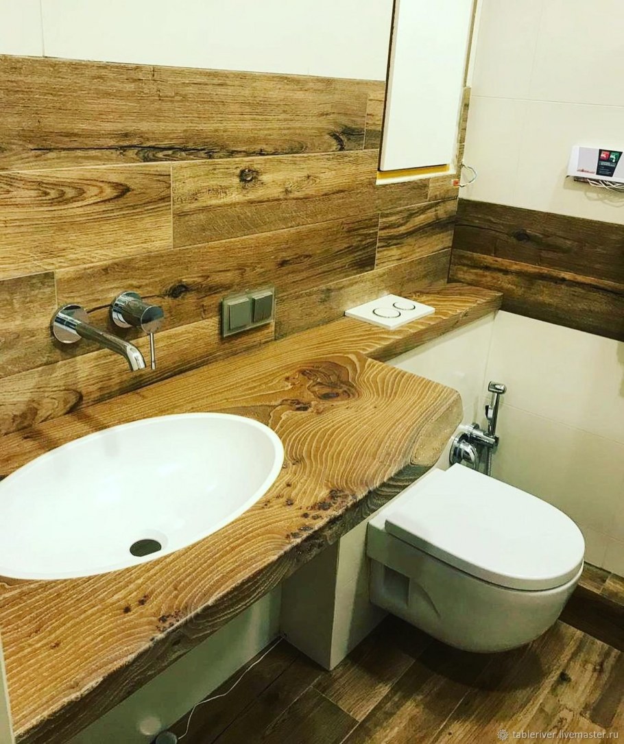 Столешница под раковину из карагача