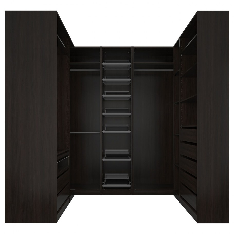 ПАКС гардероб угловой черно-коричневый
