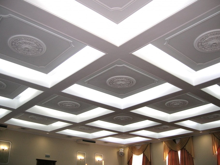 Кессонные потолки ГКЛ