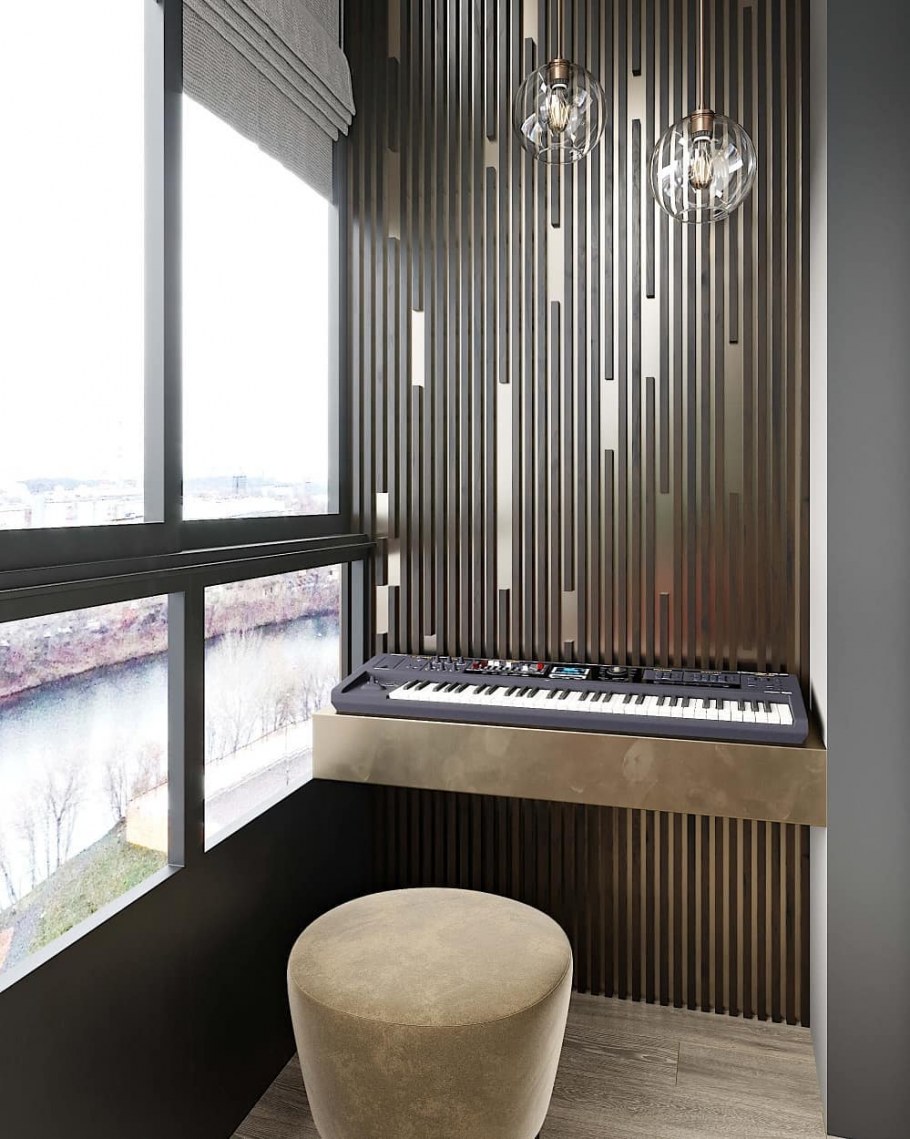 Декоративные рейки на балконе