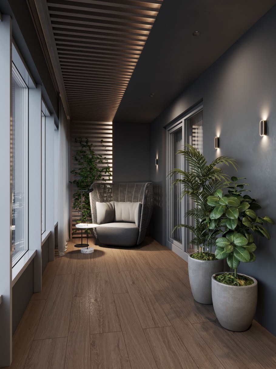 Интерьер балкона