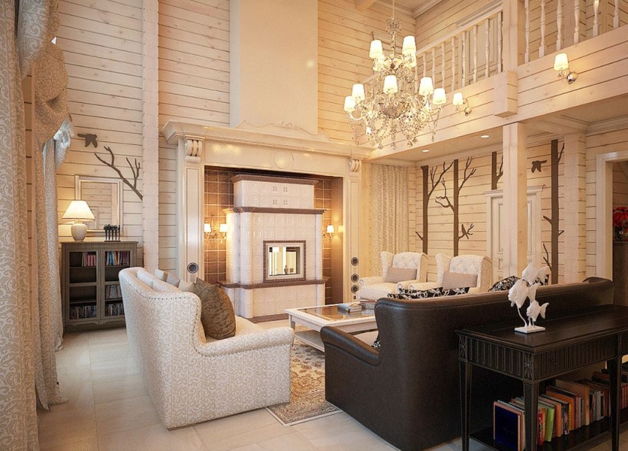 Интерьер деревянного дома