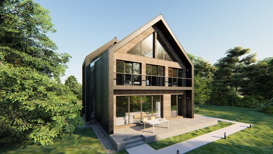 Домик с треугольной крышей