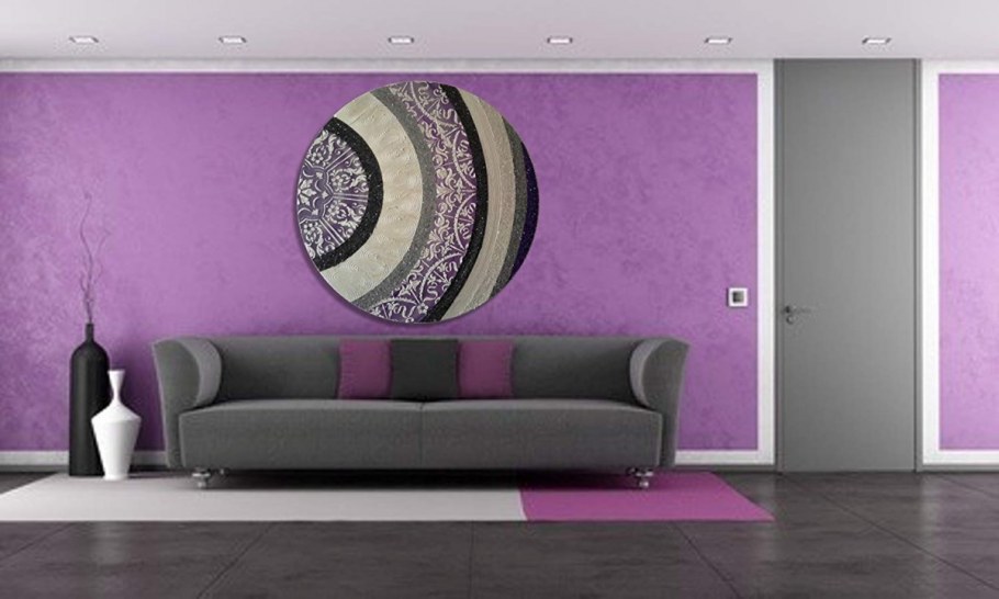 Фиолетовый интерьер спальни