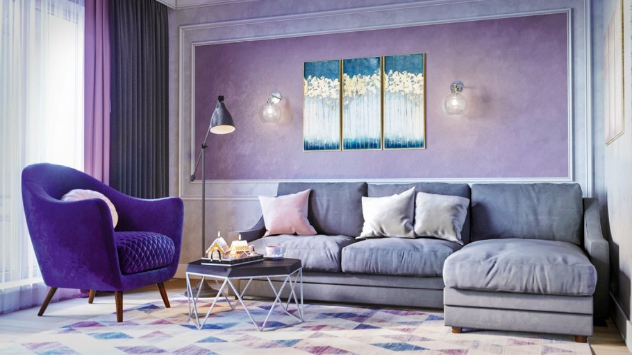 Сине фиолетовый интерьер