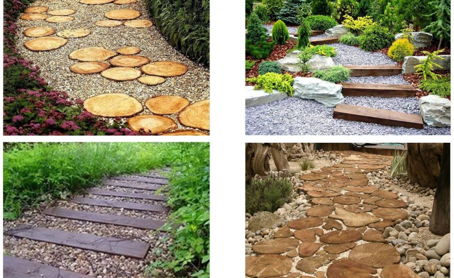 Садовая галечная мозаика