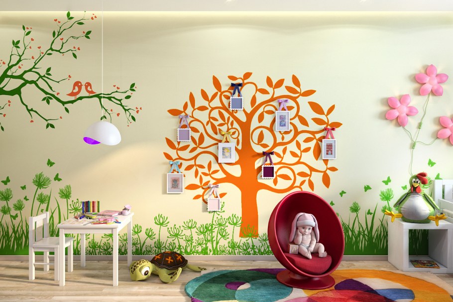 Декор стен в детском саду