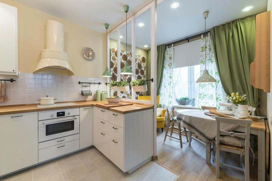 Уютная бежевая кухня