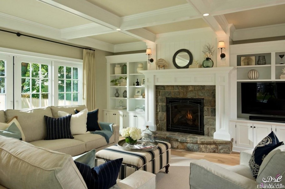 Уютная гостиная с камином