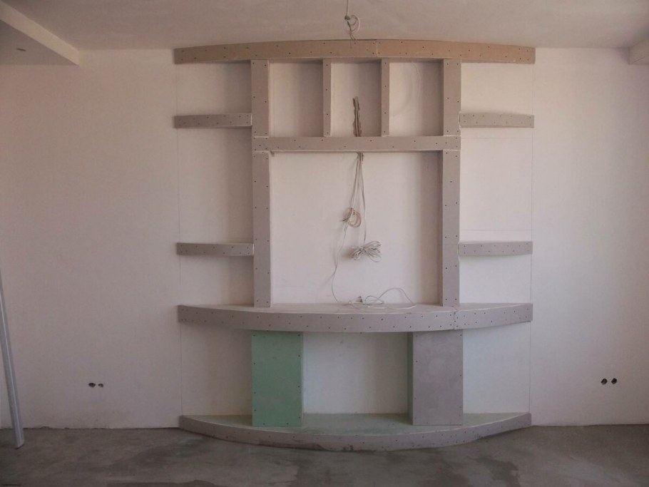 Стойка под телевизор из гипсокартона