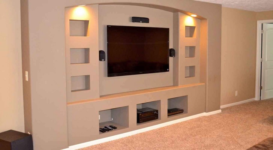 Стенка в зал из гипсокартона