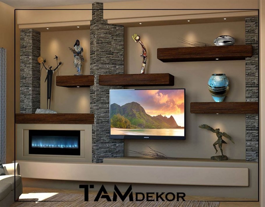 Ниша для телевизора и камина