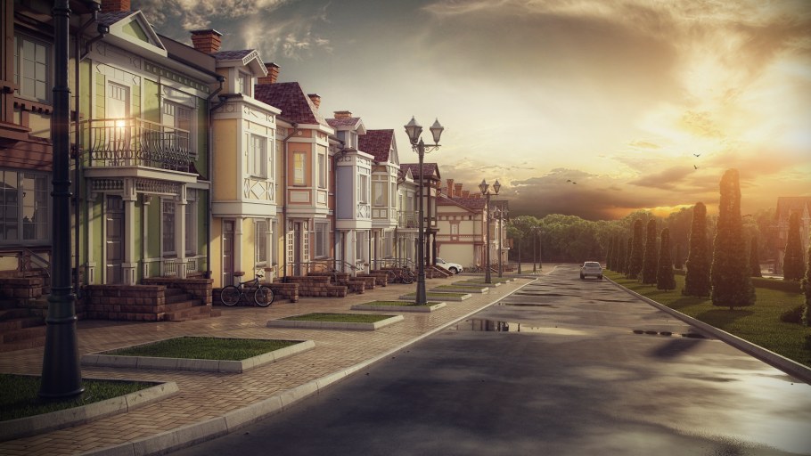 Бэкграунд город для 3d Max перспектива