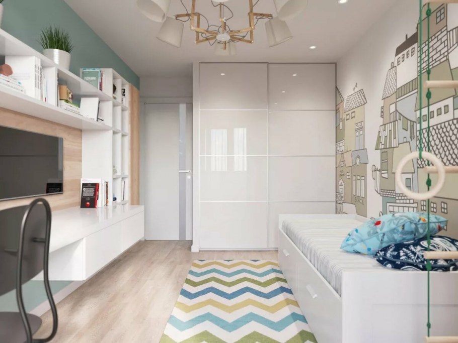 Узкая детская комната