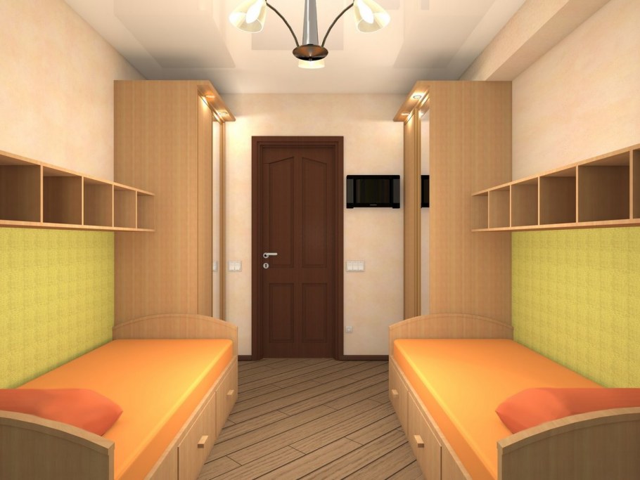 Узкая комната для подростка мальчика