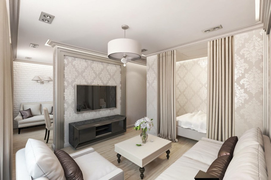 Однокомнатная квартира в классическом стиле