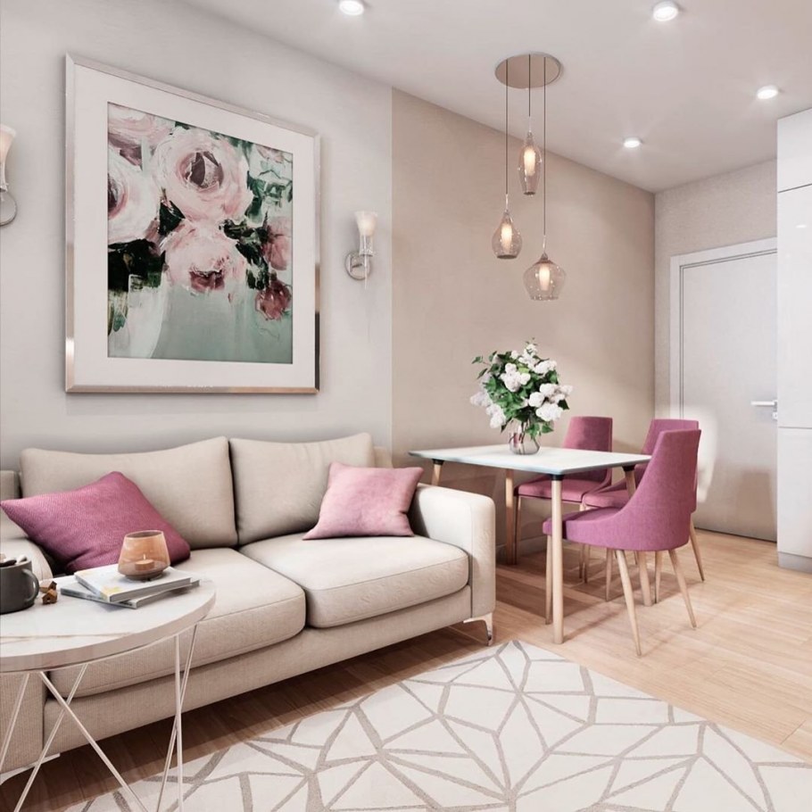 Белый интерьер двухкомнатной квартиры