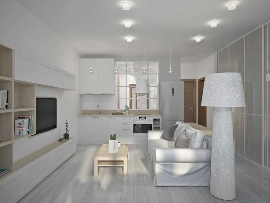 Спальня в светлых тонах