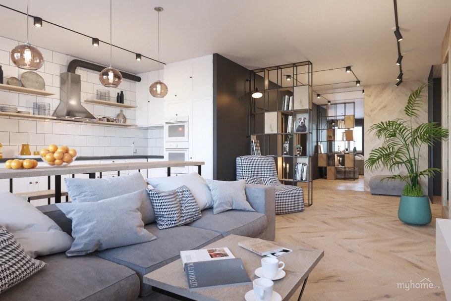 Кухня в стиле Сканди лофт