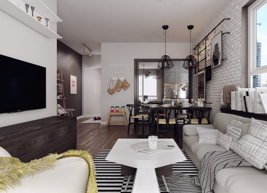 Сканди бохо интерьер