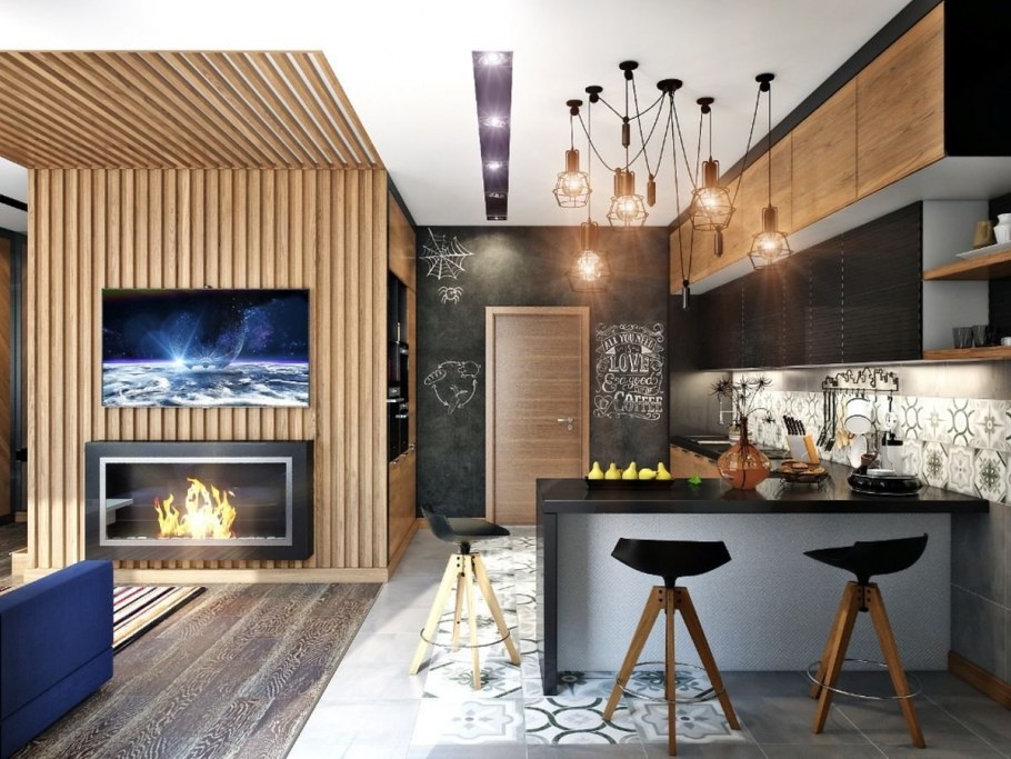 Гостиная Сканди лофт