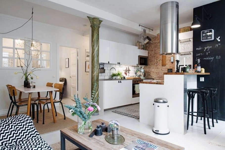 Кухня-гостиная Сканди лофт