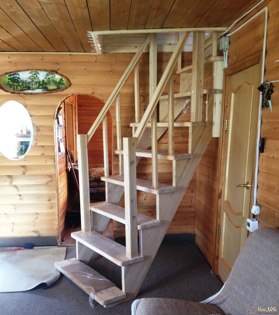 Лестница из сосны к-002м