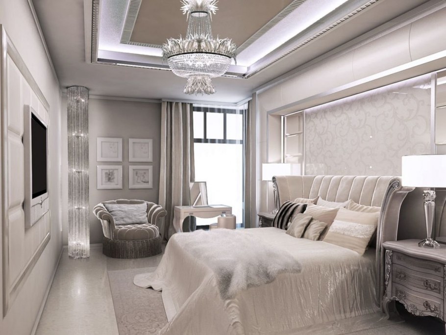 Интерьер спальни в неоклассическом стиле