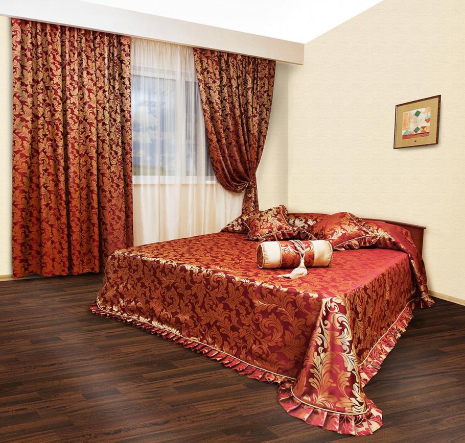 Бордовая гостиная в классическом стиле