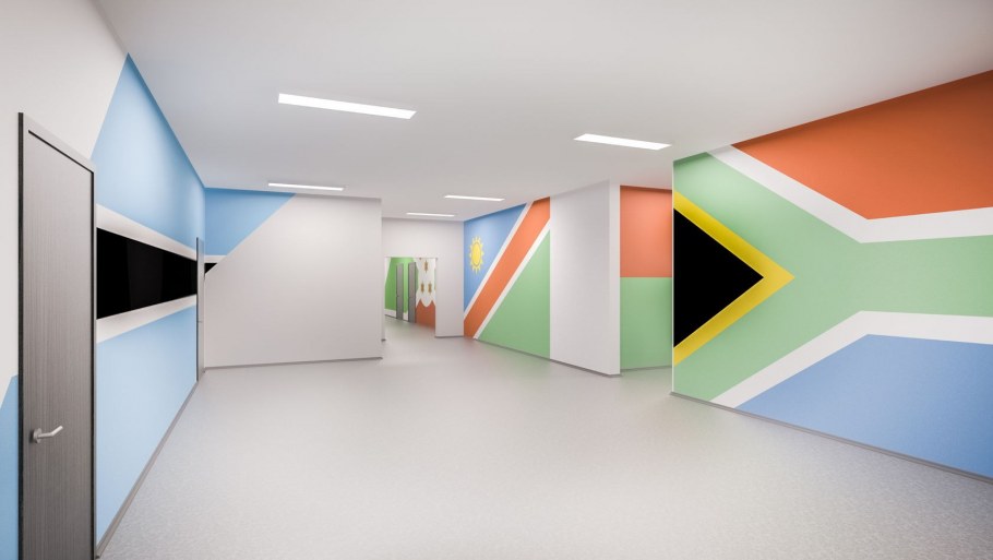 Отделка стен в школе