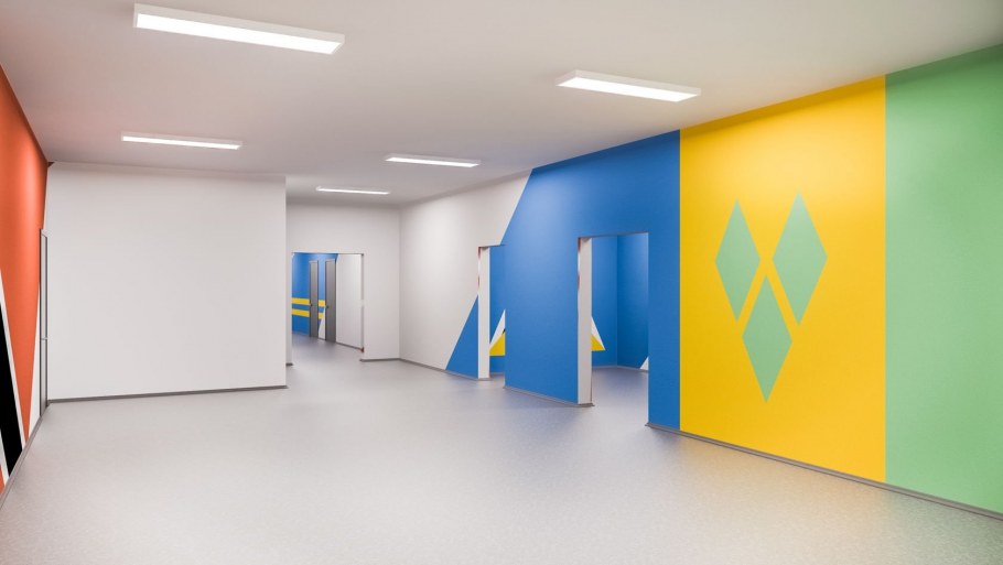 Абстракция на стены в школе